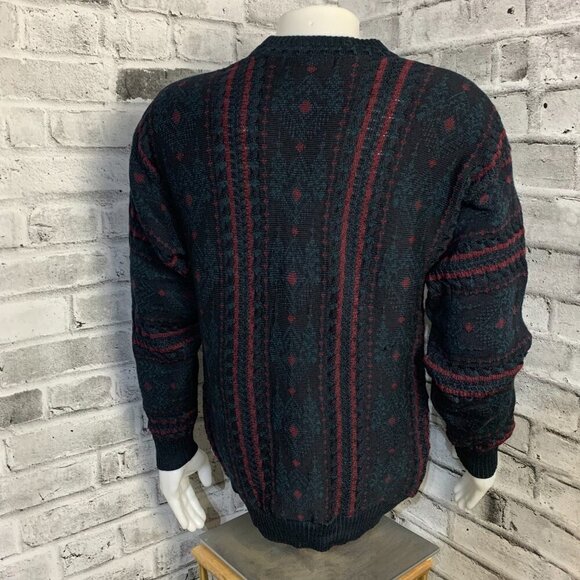 Vintage 90s Tundra Merino Wool Grandpa Dad Sweater Retro Crewneck Pullover - Picture 4 of 10